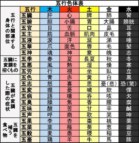 五行色体表 pdf|五行色体表